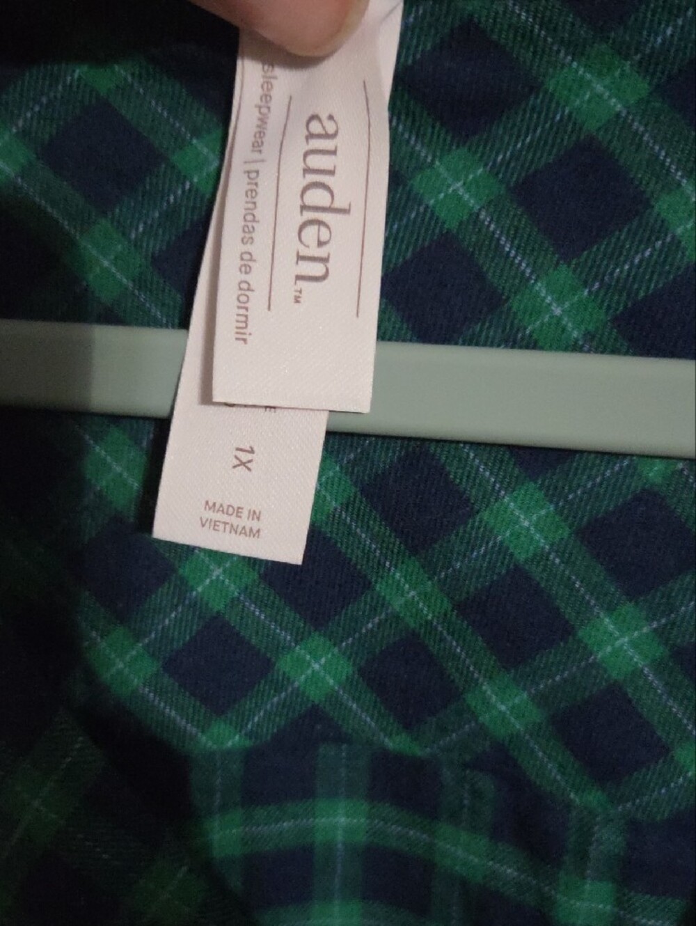 Auden Teal and Dark Green Plaid Button-Up Pajama Set - Picture 2 of 11